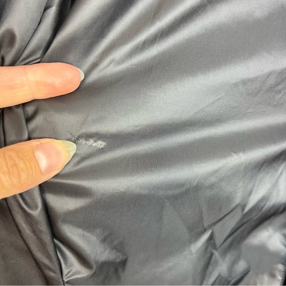 UNIQLO minimalist wool blend charcoal grey black down puffer coat XS - Picture 12 of 14